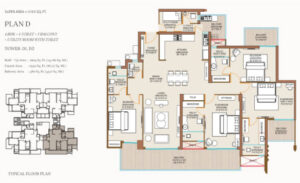 Ivory County Noida Plan D 3195 SQ.FT